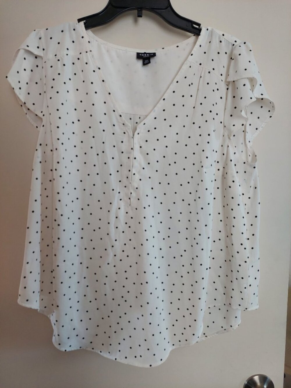Torrid Flutter Sleeve Polka Dot Blouse